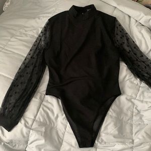 Long sleeve black bodysuit in size US8 boohoo